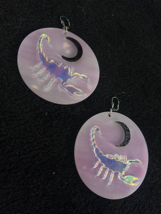 Scorpio moon earrings 🦂🌙💜