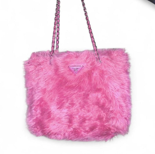 Prada faux fur purse