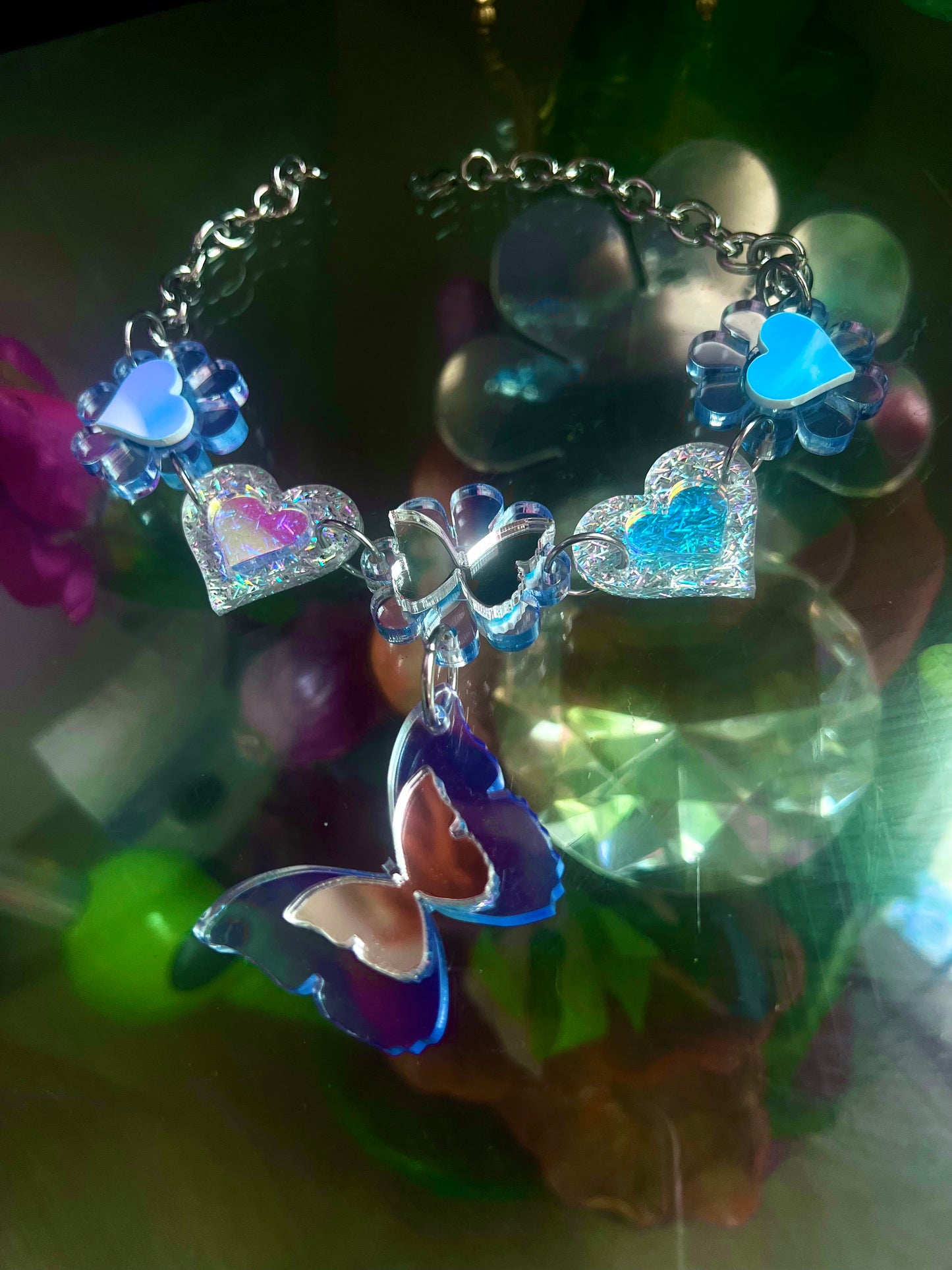 Icy butterfly drip collar 🦋 choker (uv reactive & double sided)