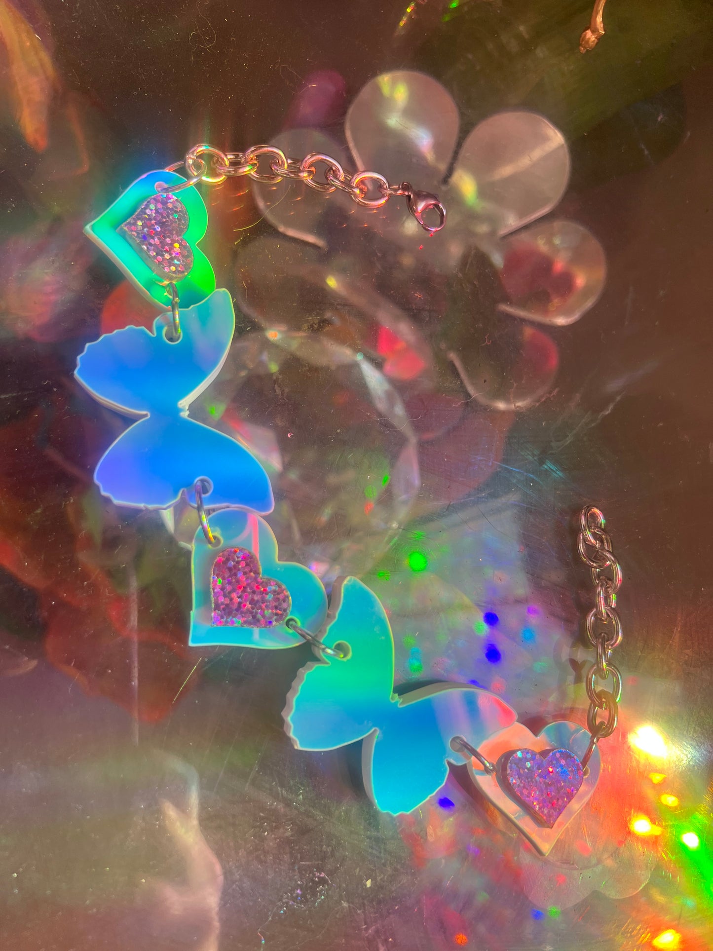 Holographic goddess Butterfly Choker 🦋🩷🪽