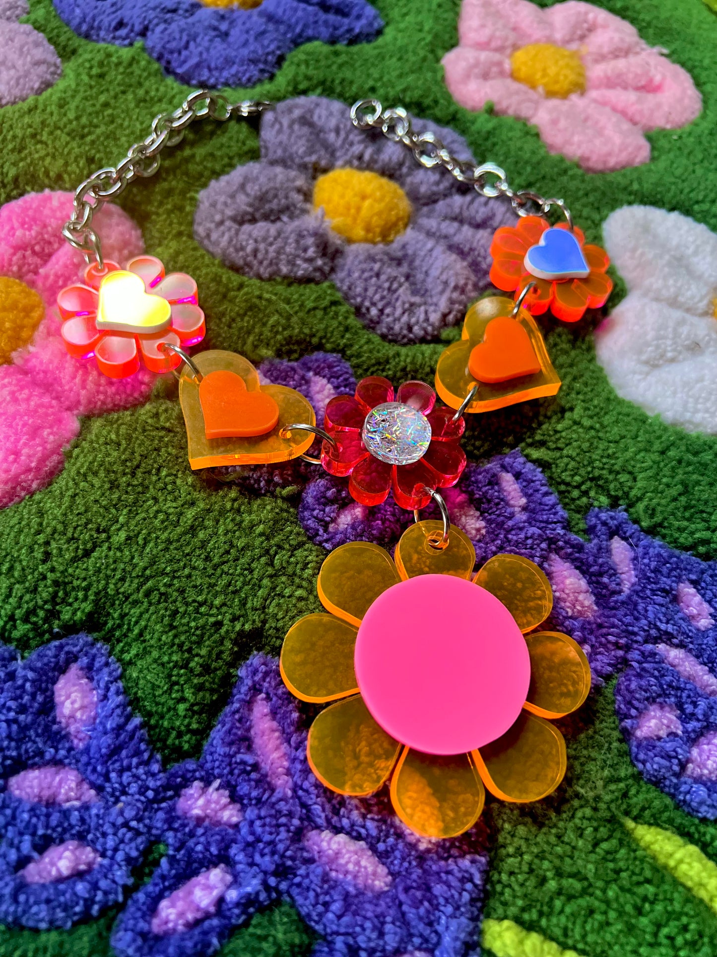 Neon Flower butterfly 🦋🌸 Love Drip choker