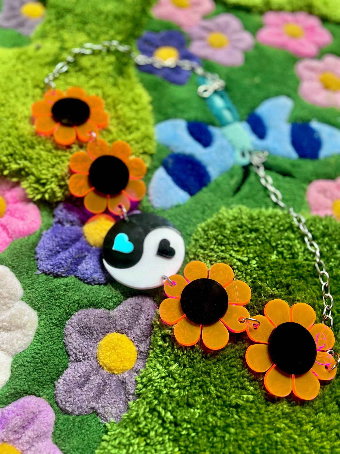 Yin Yang Neon Flower Power Belt 🌸☯️🌸