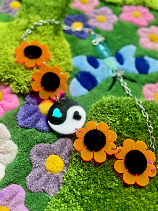 Yin Yang Neon Flower Power Belt 🌸☯️🌸