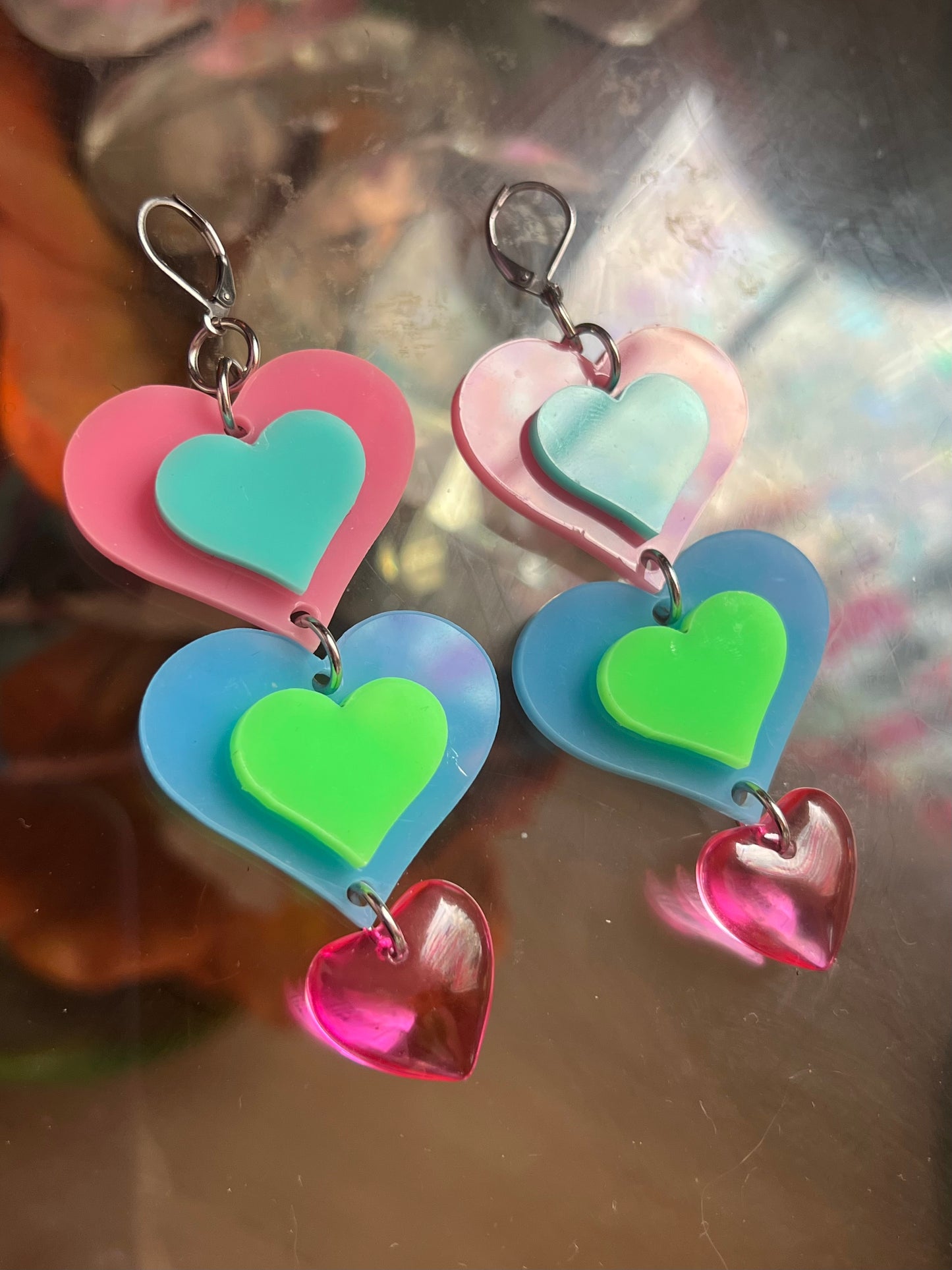 Groove is in the heart love drip 💓 Earrings (one of a kind)