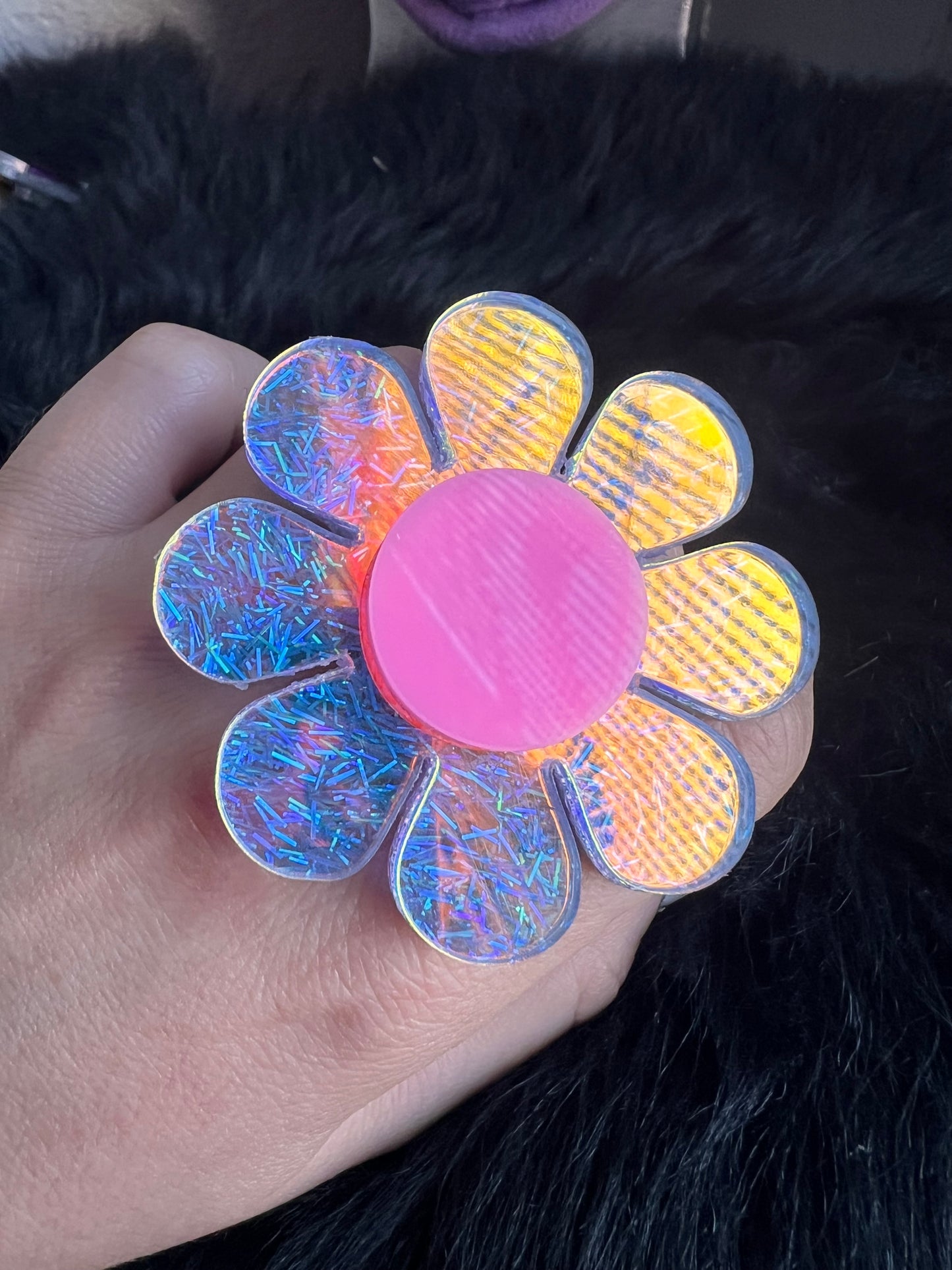Barbie Holographic Flower Power Ring