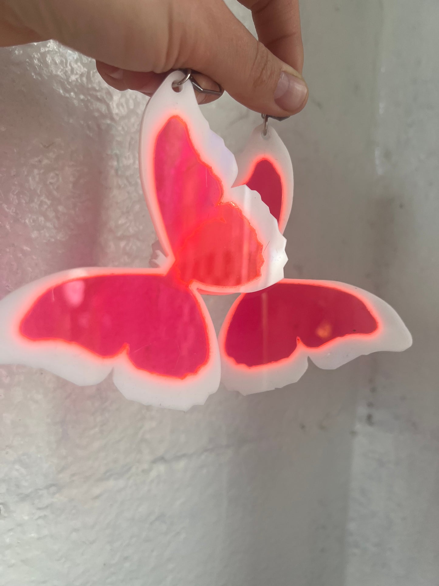 Miami vibes Neon pink & white Butterfly dreams Earrings