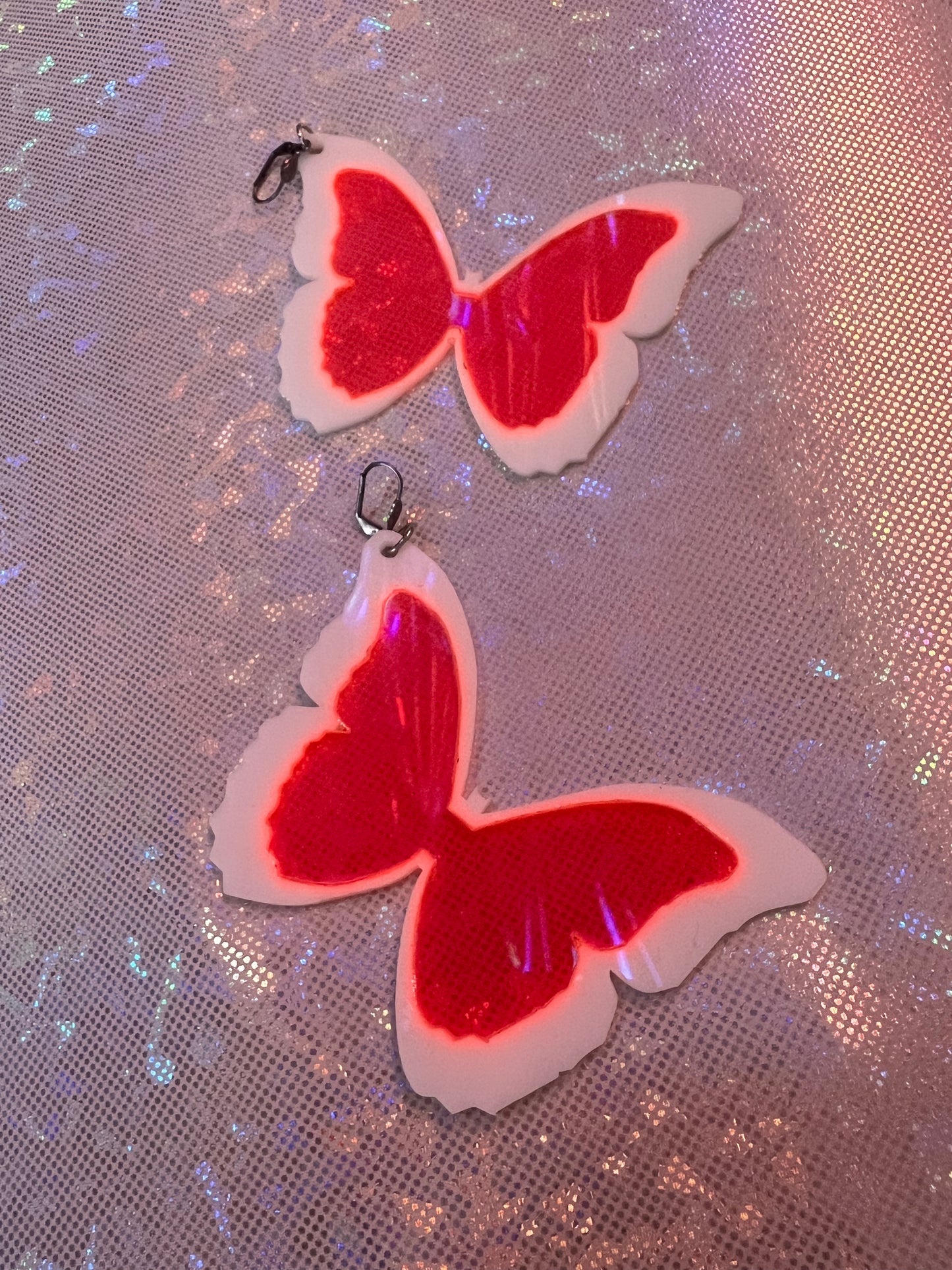 Miami vibes Neon pink & white Butterfly dreams Earrings