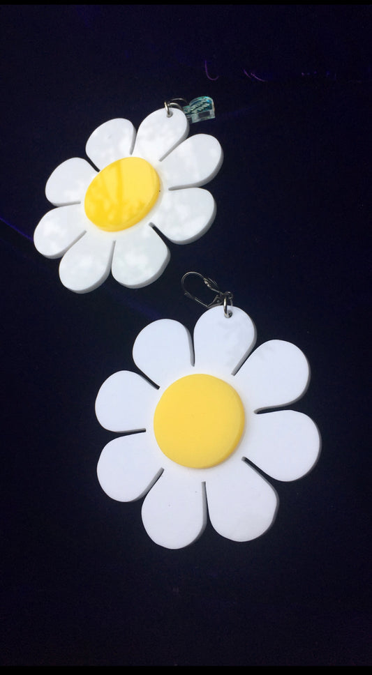 Flower Power Earrings white/yellow