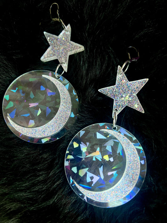 Rainbow Star drip Luna Earrings