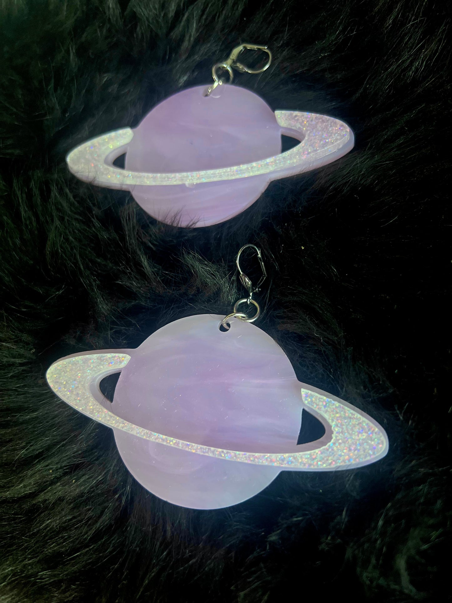Lavender dreams Saturn Earrings