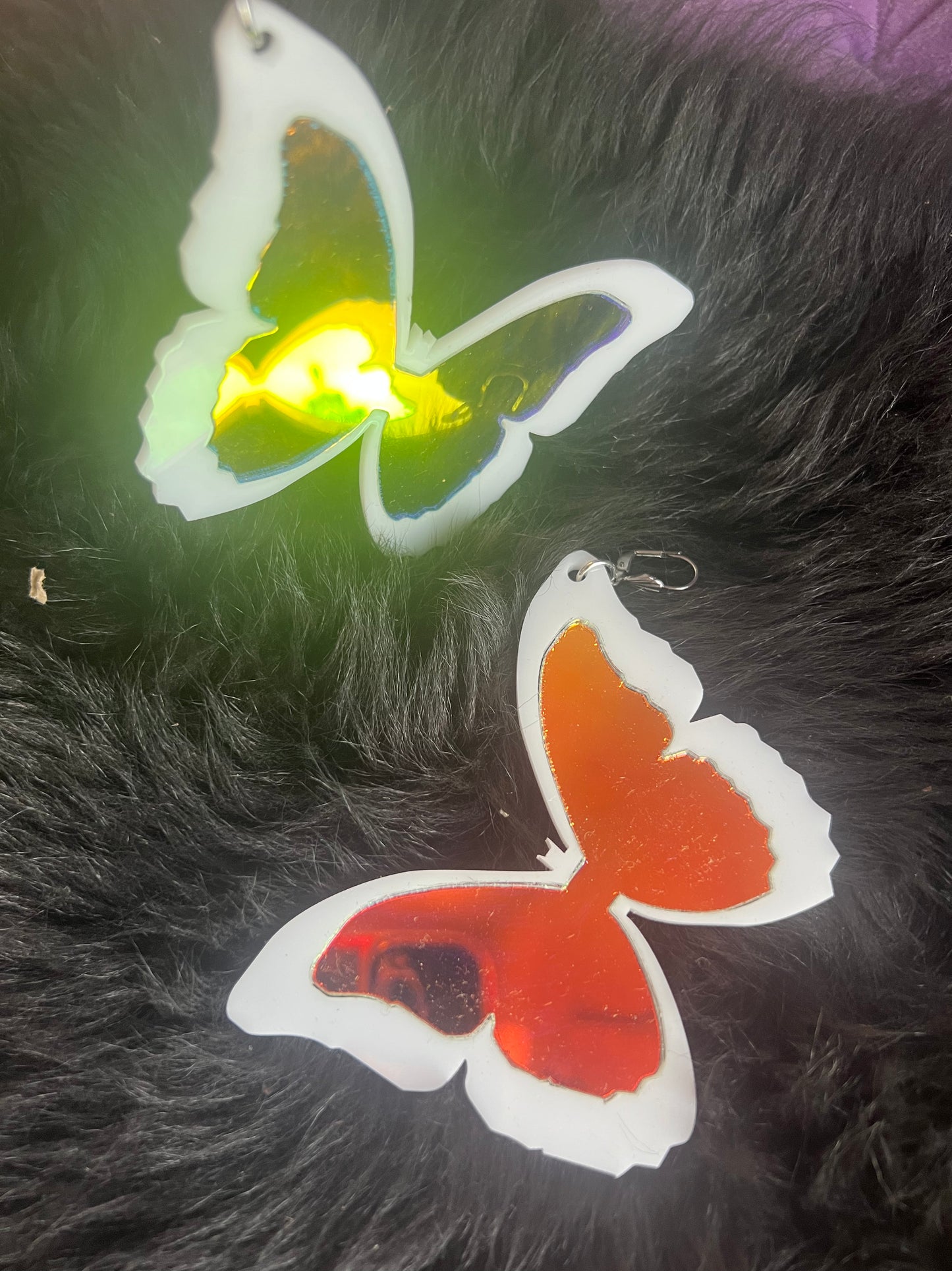 holographic & white Butterfly dreams Earrings