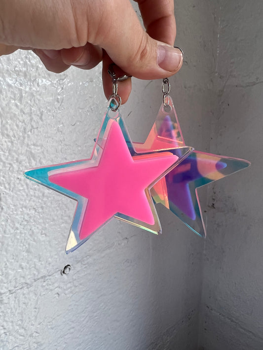 Holographic Gem Star Earrings