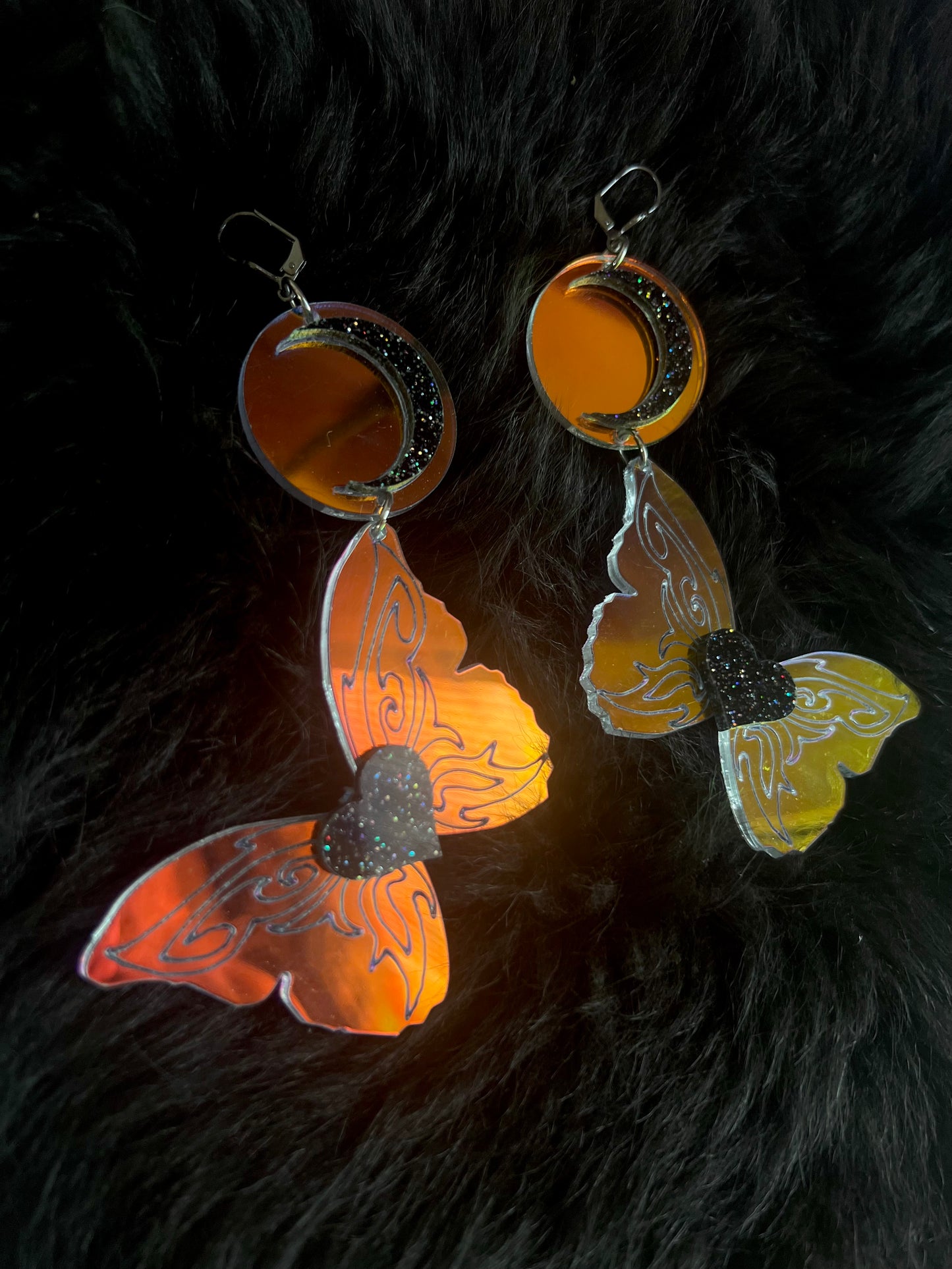 Butterfly Luna goth drip Earrings