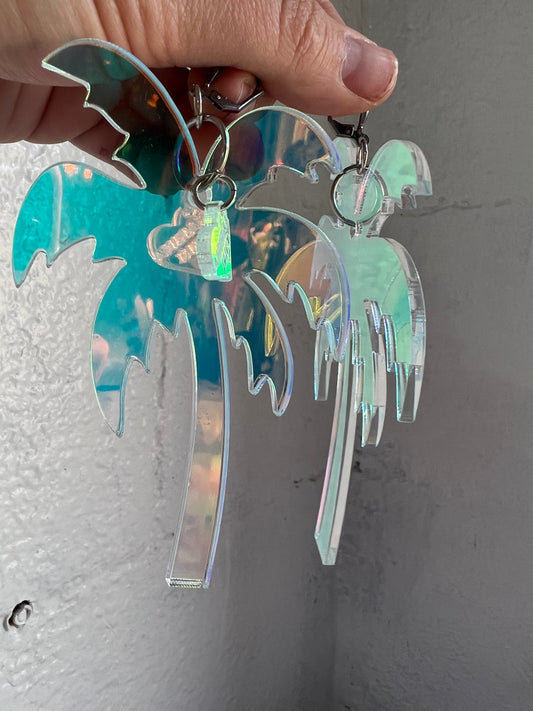 Holographic Palm Tree Earrings