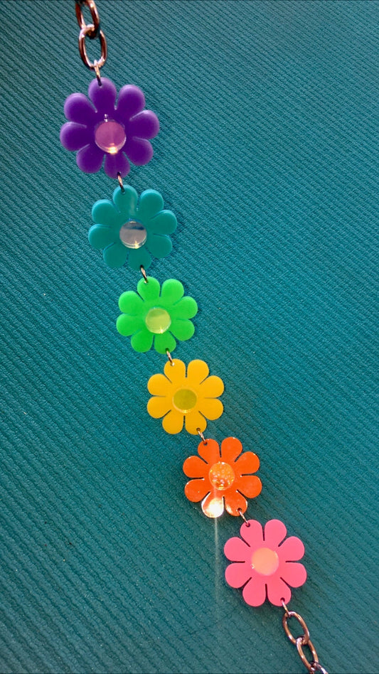 Rainbow Flower Power Choker