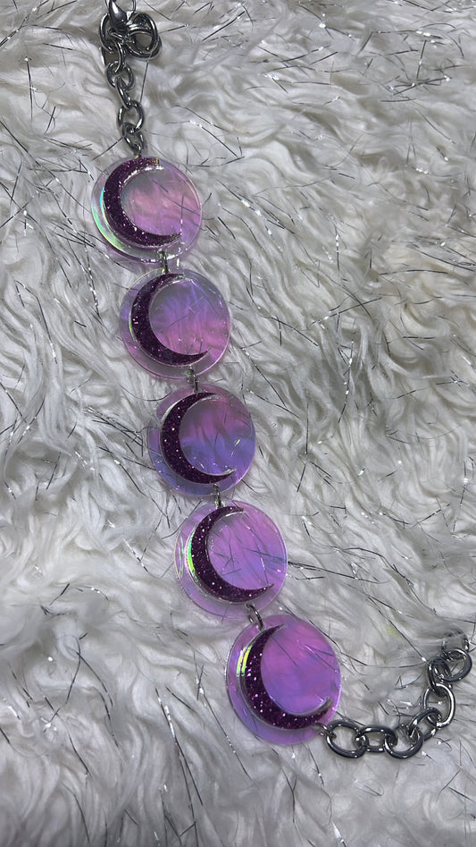 Holographic purple Glitter Luna Choker