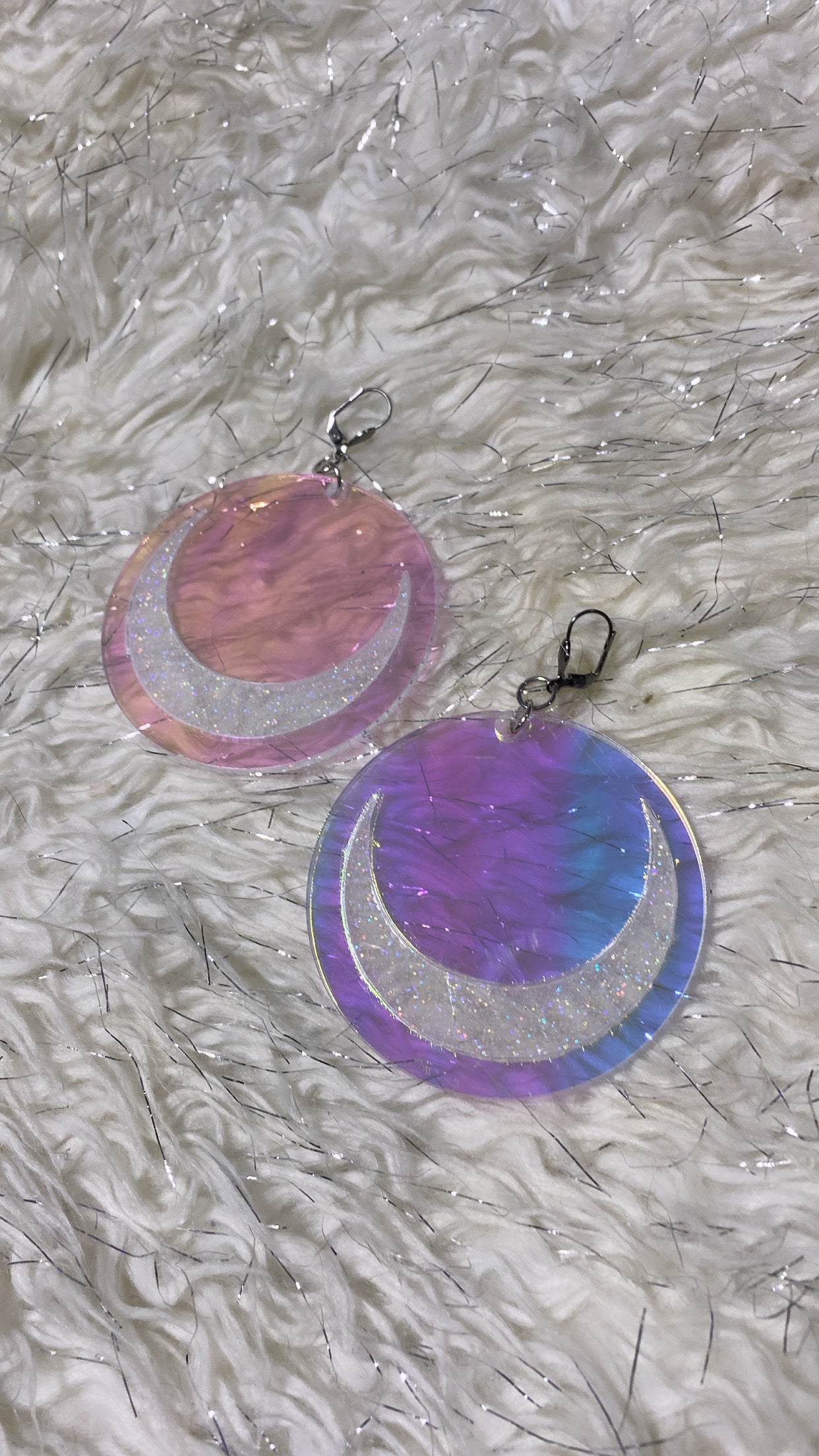 Holographic Luna Earrings