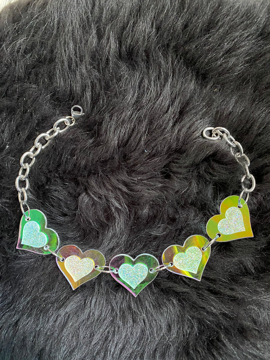 Clear holographic Heart Choker