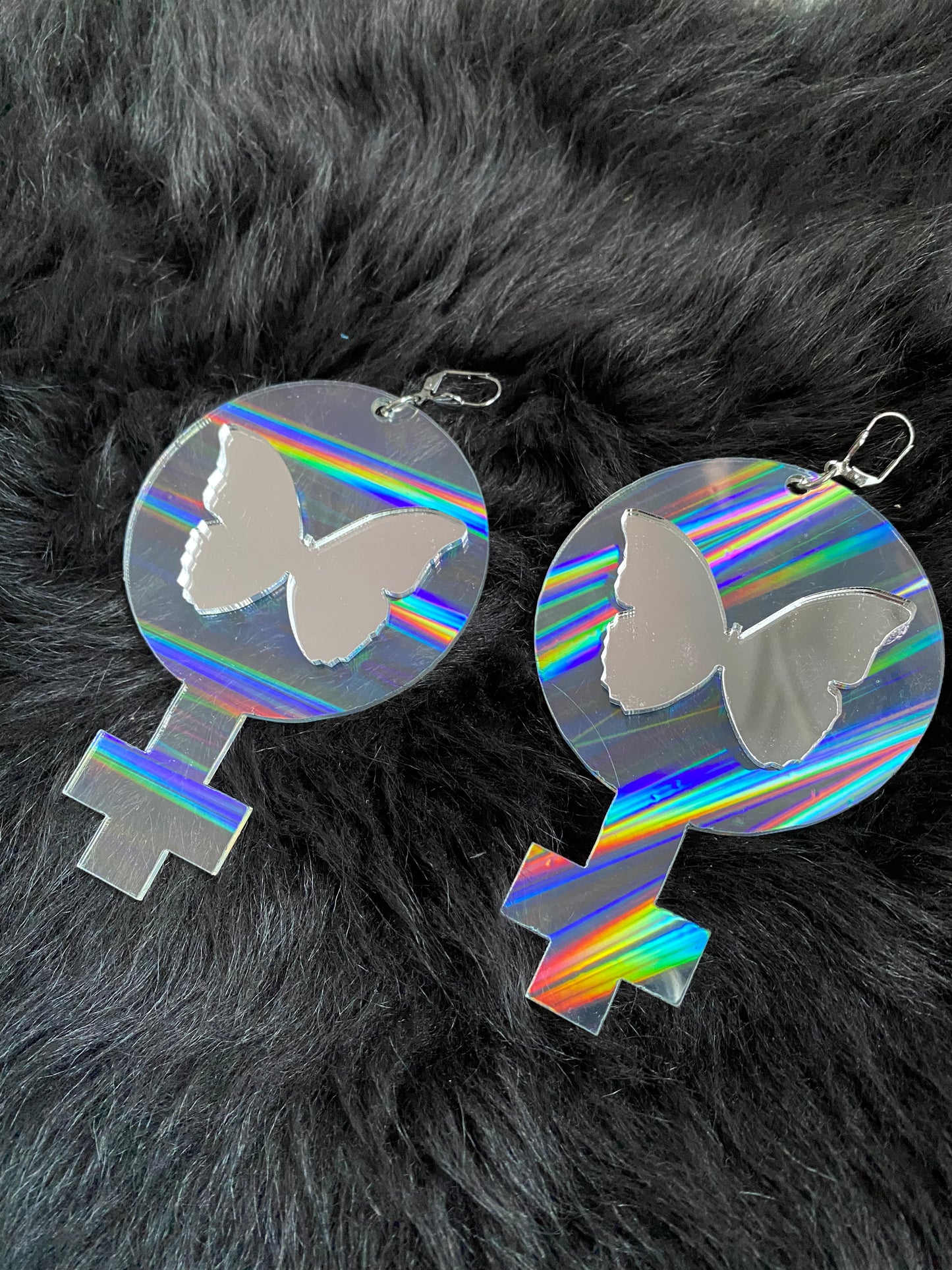Holographic Venus Butterfly Earrings