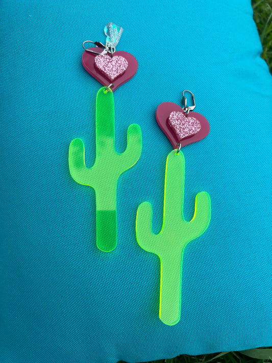 Desert Heart cactus Love Earrings