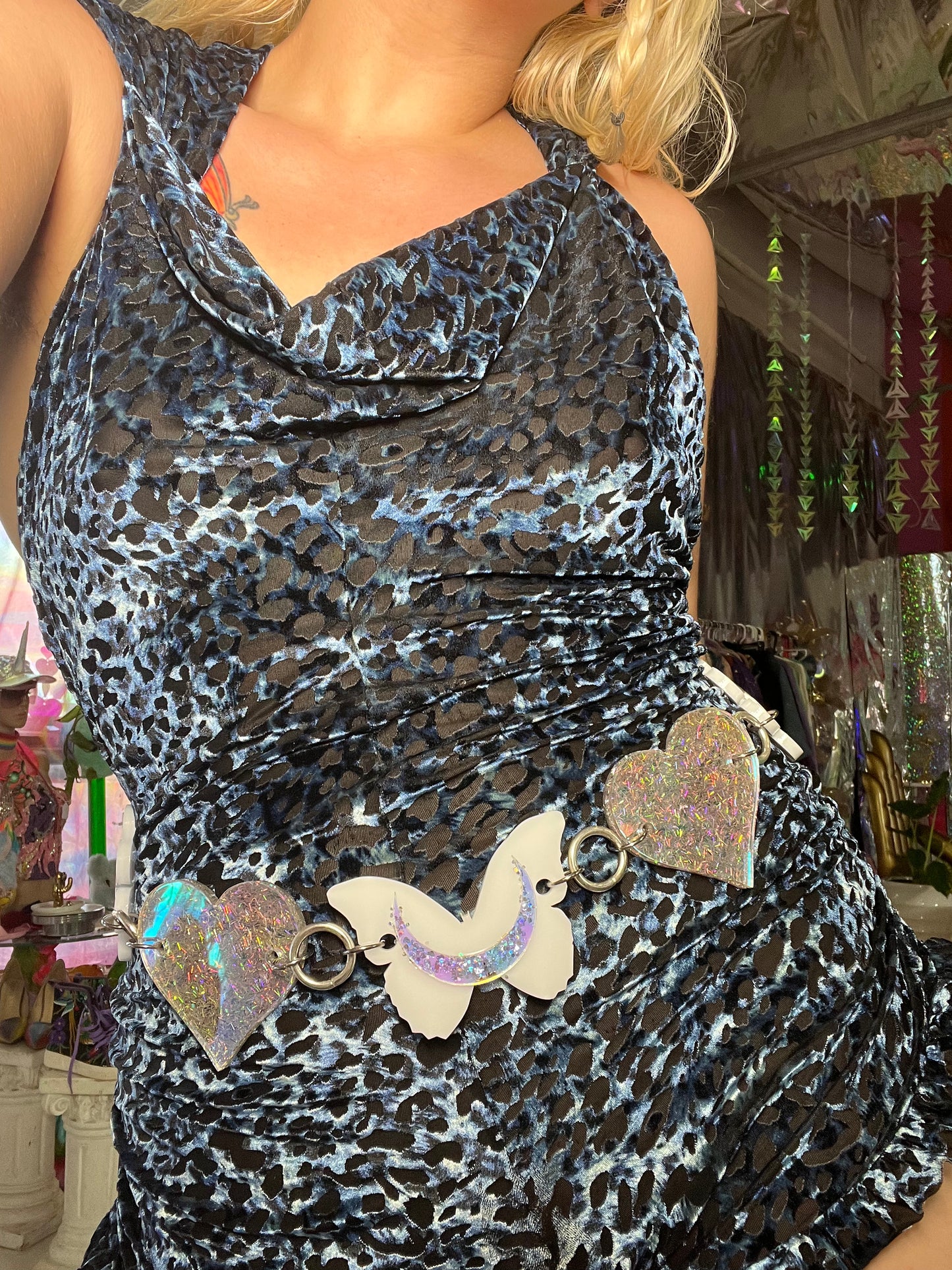 Holographic Butterfly love Belt