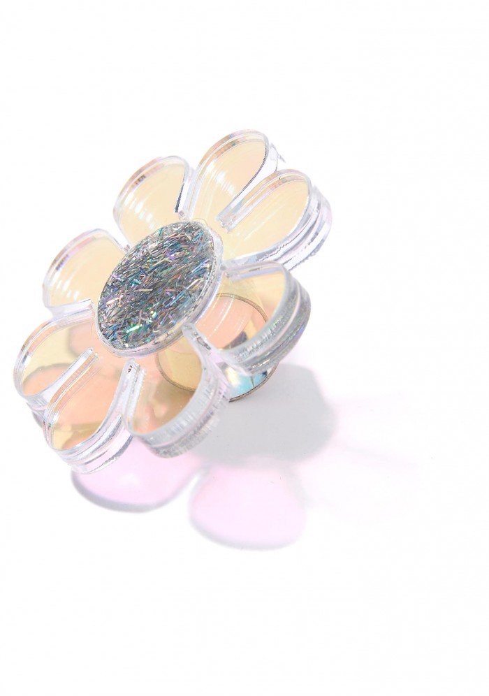 Holographic  Flower Power Ring 🌸