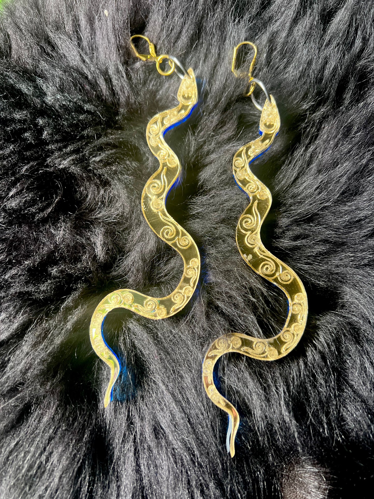 Blue lotus Snake Earrings