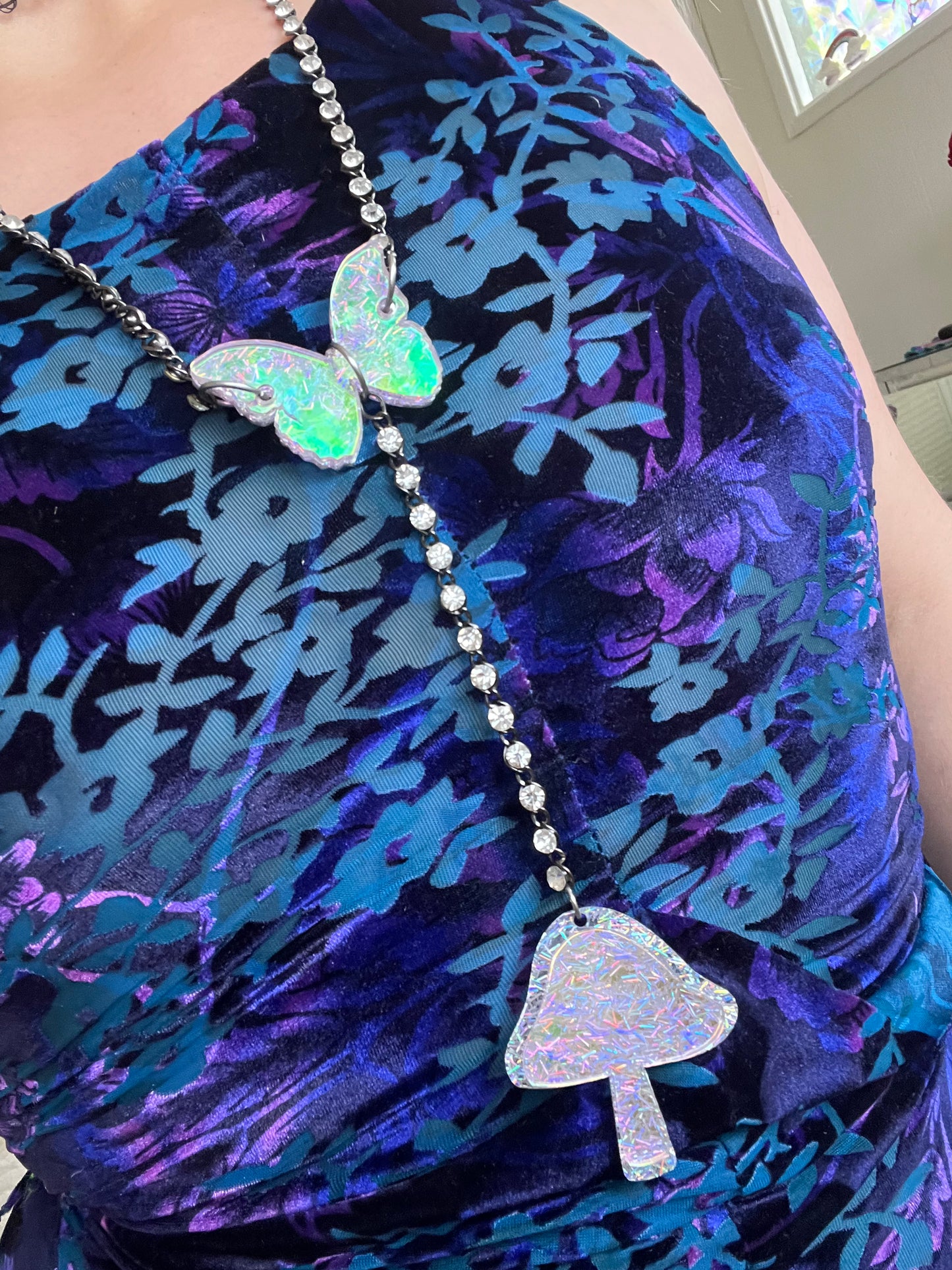 Butterfly mushroom fairy drip rosary