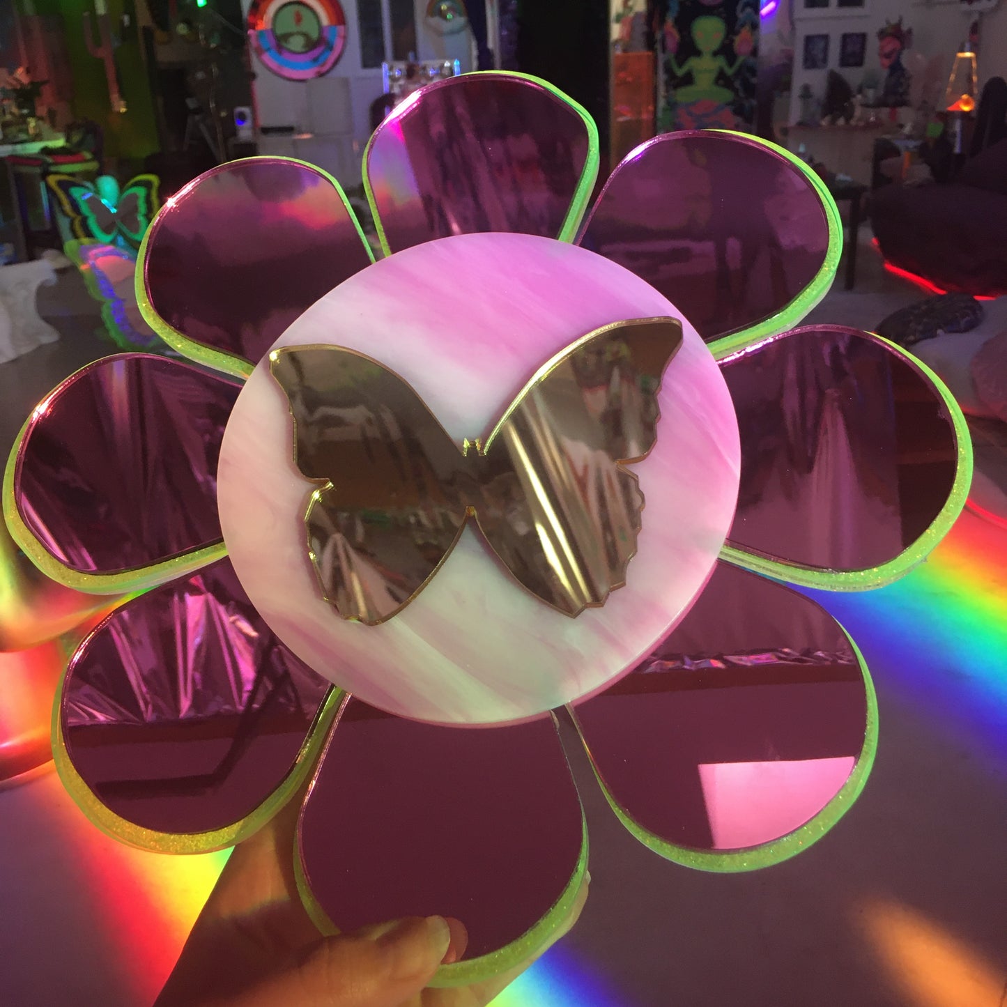 Flower butterfly mirror
