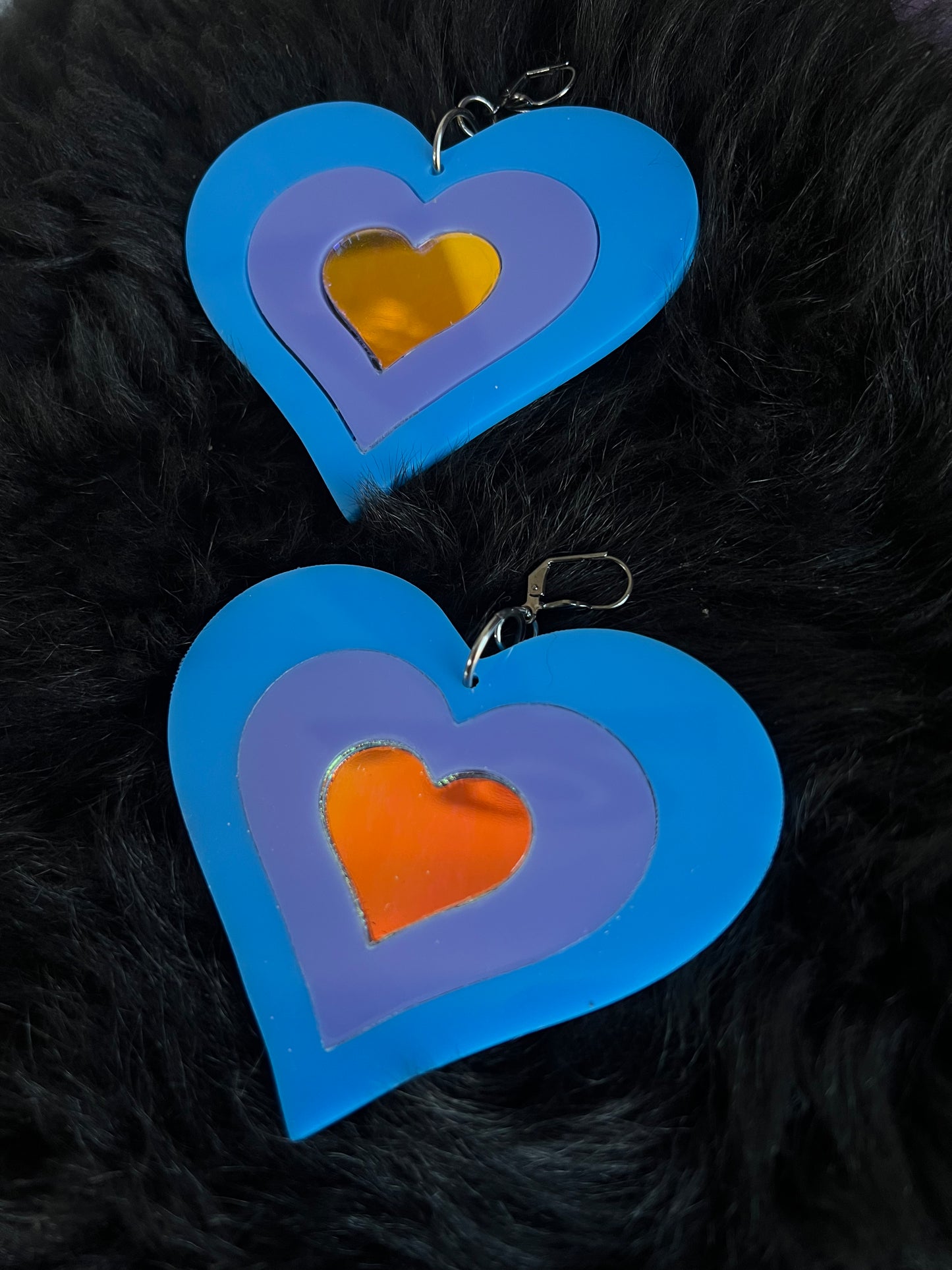 Blue dreams Heart Love Earrings