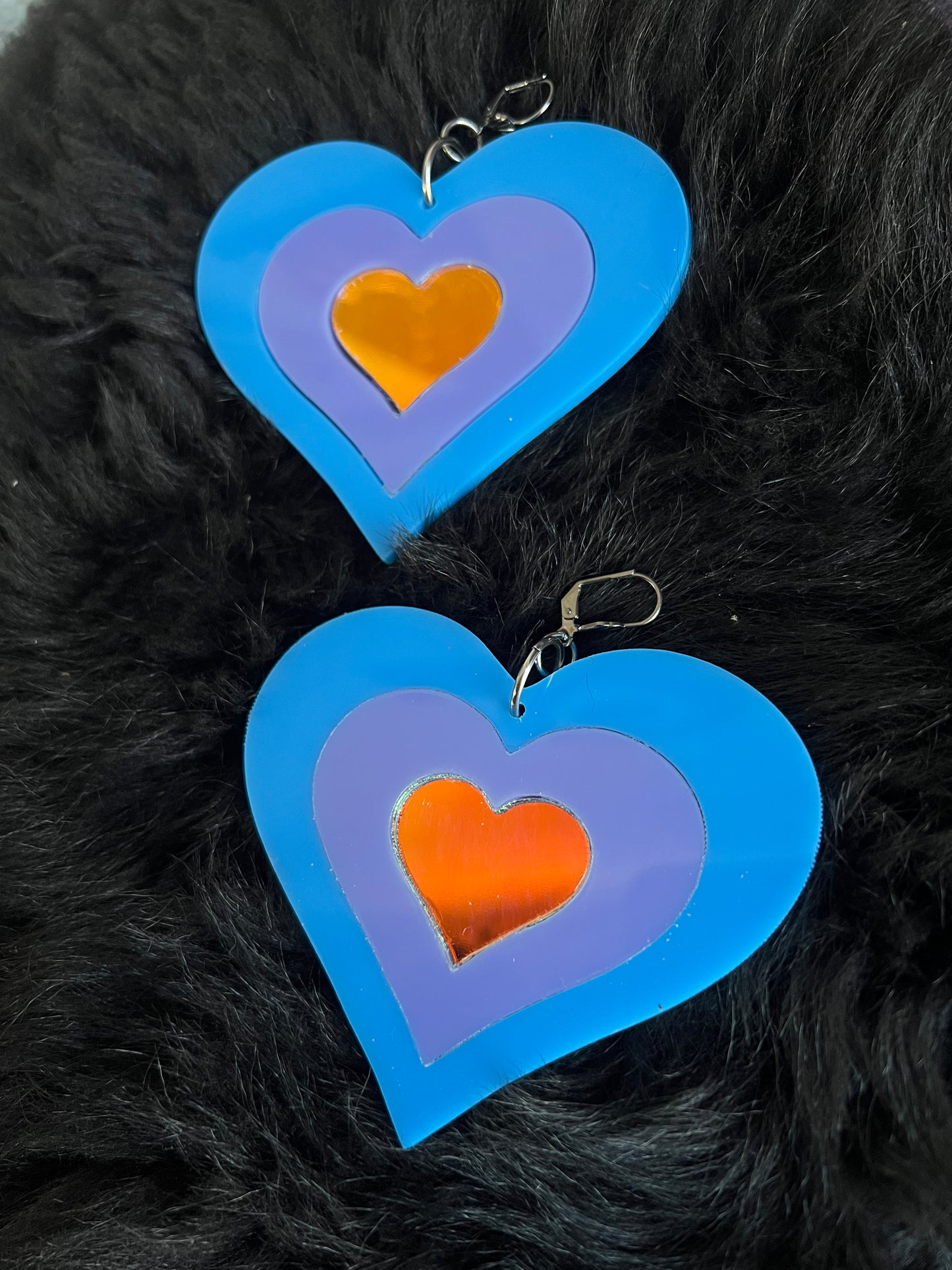 Blue dreams Heart Love Earrings